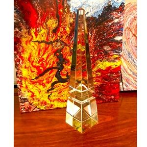 Rare Luxury Baccarat Crystal Pyramid Obelisk